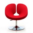 Manhattan Comfort Perch Fabric Adjustable Height Accent Chair in Red (Set of 2)