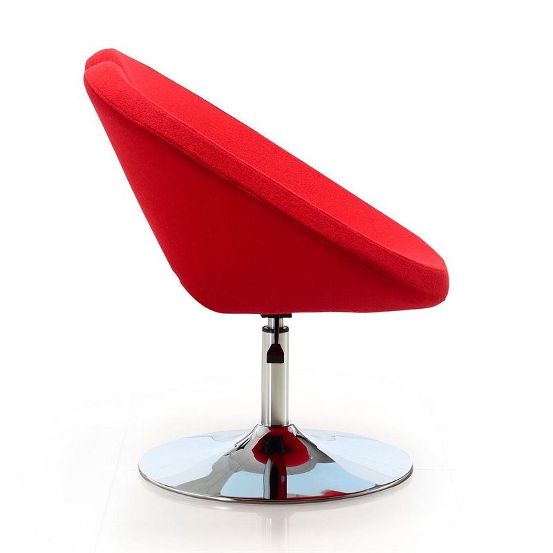 Manhattan Comfort Perch Fabric Adjustable Height Accent Chair in Red (Set of 2)