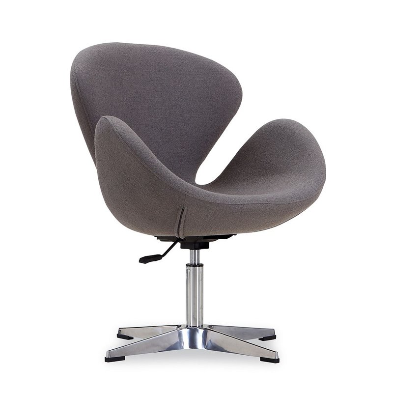 Manhattan Comfort Raspberry Fabric Accent Chair in Gray (Set of 2)