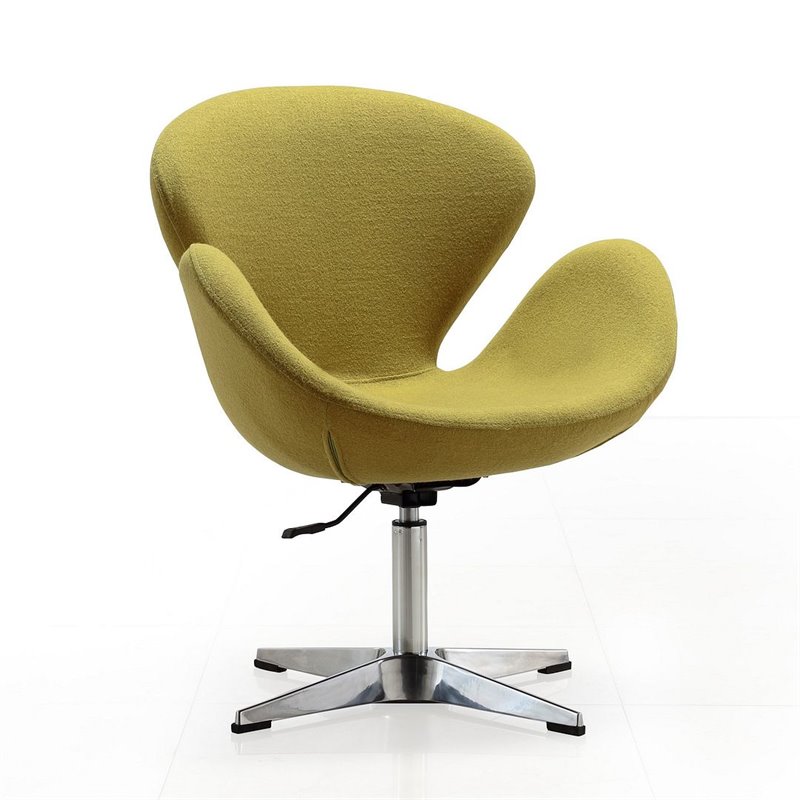 Manhattan Comfort Raspberry Fabric Accent Chair in Green (Set of 2)