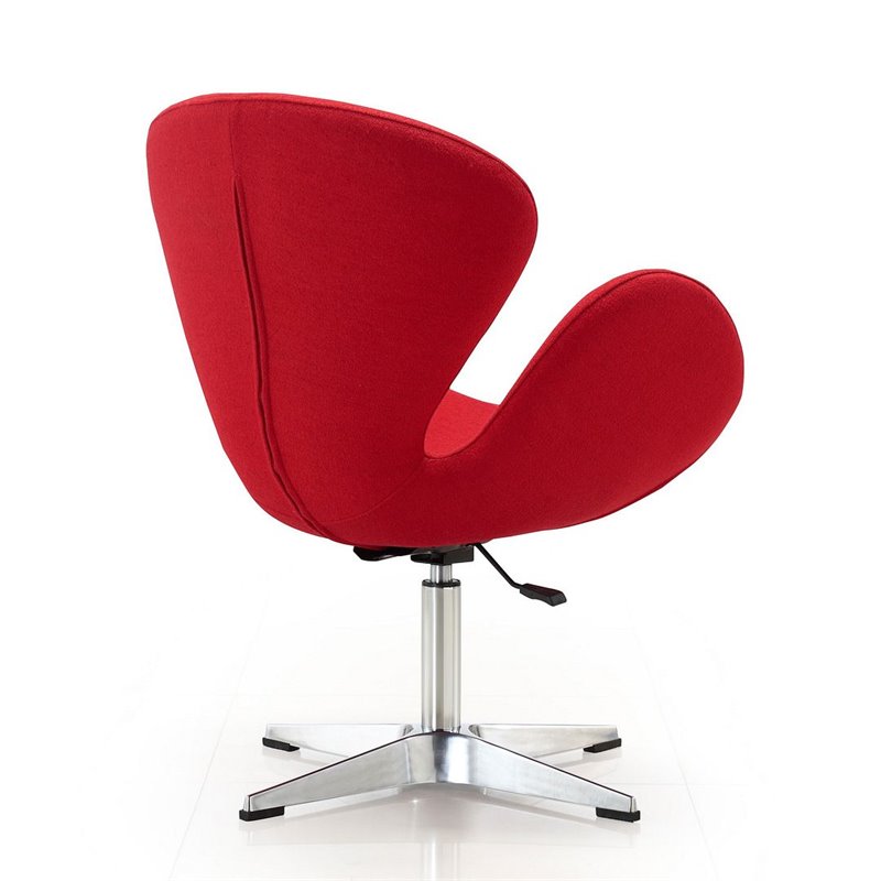 Manhattan Comfort Raspberry Fabric Accent Chair in Red (Set of 2)