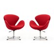 Manhattan Comfort Raspberry Fabric Accent Chair in Red (Set of 2)