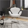 Manhattan Comfort Raspberry Faux Leather Accent Chair in White (Set of 2)