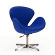 Manhattan Comfort Raspberry Fabric Accent Chair in Blue (Set of 2)