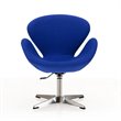 Manhattan Comfort Raspberry Fabric Accent Chair in Blue (Set of 2)