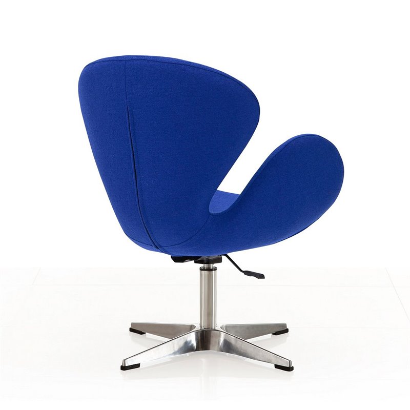 Manhattan Comfort Raspberry Fabric Accent Chair in Blue (Set of 2)