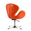 Manhattan Comfort Raspberry Faux Leather Accent Chair in Orange (Set of 2)