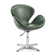 Manhattan Comfort Raspberry Faux Leather Accent Chair in Forest Green (Set of 2)