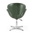 Manhattan Comfort Raspberry Faux Leather Accent Chair in Forest Green (Set of 2)
