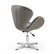 Manhattan Comfort Raspberry Faux Leather Accent Chair in Pebble (Set of 2)