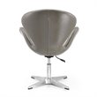 Manhattan Comfort Raspberry Faux Leather Accent Chair in Pebble (Set of 2)
