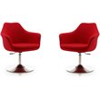 Manhattan Comfort Kinsey Fabric Adjustable Height Accent Chair in Red (Set of 2)