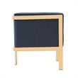 Manhattan Comfort Paramount Velvet Accent Armchair in Blue/Polished Brass