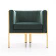 Manhattan Comfort Paramount Velvet Accent Armchair in Green/Polished Brass