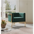 Manhattan Comfort Paramount Velvet Accent Armchair in Green/Polished Brass