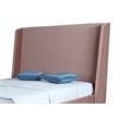 Manhattan Comfort Parlay Velvet Upholstered Full Size Bed Frame in Blush Pink