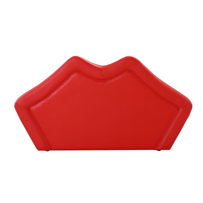 Manhattan Comfort Kiss Faux Leather 2-Seater Loveseat in Red