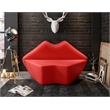 Manhattan Comfort Kiss Faux Leather 2-Seater Loveseat in Red
