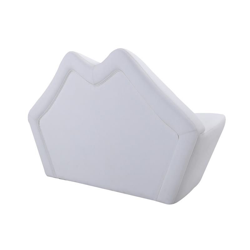 Manhattan Comfort Kiss Faux Leather 2-Seater Loveseat in White