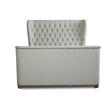 Manhattan Comfort Lola Fabric Upholstered Full Size Bed Frame in Ivory