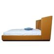 Manhattan Comfort Lenyx Faux Leather Full Size Bed Frame in Saddle Brown