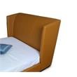 Manhattan Comfort Lenyx Faux Leather Full Size Bed Frame in Saddle Brown