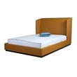 Manhattan Comfort Lenyx Faux Leather Full Size Bed Frame in Saddle Brown