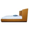 Manhattan Comfort Lenyx Faux Leather Queen Size Bed Frame in Saddle Brown