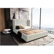 Manhattan Comfort Lenyx Faux Leather Queen Size Bed Frame in Cream