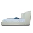 Manhattan Comfort Lenyx Faux Leather Queen Size Bed Frame in Cream