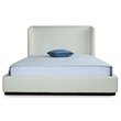 Manhattan Comfort Lenyx Faux Leather Queen Size Bed Frame in Cream