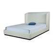 Manhattan Comfort Lenyx Faux Leather Queen Size Bed Frame in Cream