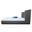 Manhattan Comfort Lenyx Faux Leather Queen Size Bed Frame in Graphite Gray