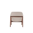 Manhattan Comfort Miller Fabric Upholstered Accent Chair in Cream/Walnut