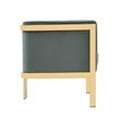 Manhattan Comfort Paramount Velvet Accent Armchair in Gray/Polished Brass
