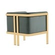 Manhattan Comfort Paramount Velvet Accent Armchair in Gray/Polished Brass