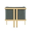 Manhattan Comfort Paramount Velvet Accent Armchair in Gray/Polished Brass