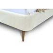 Manhattan Comfort Heather Velvet Queen Size Bed Frame in Cream/Gold