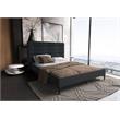 Manhattan Comfort Schwamm Fabric Upholstered Full Size Bed Frame in Gray