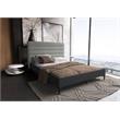 Manhattan Comfort Schwamm Fabric Upholstered Full Size Bed Frame in Light Gray
