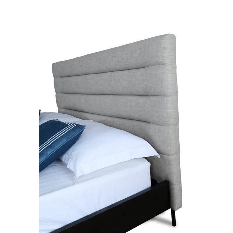 Manhattan Comfort Schwamm Fabric Upholstered Full Size Bed Frame in Light Gray