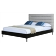 Manhattan Comfort Schwamm Fabric Upholstered Full Size Bed Frame in Light Gray