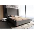 Manhattan Comfort Parlay Velvet Upholstered Full Size Bed Frame in Gray