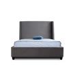 Manhattan Comfort Parlay Velvet Upholstered Full Size Bed Frame in Gray