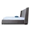 Manhattan Comfort Parlay Velvet Upholstered Full Size Bed Frame in Gray