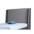 Manhattan Comfort Parlay Velvet Upholstered Full Size Bed Frame in Gray
