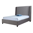 Manhattan Comfort Parlay Velvet Upholstered Full Size Bed Frame in Gray