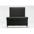 Manhattan Comfort Empire Fabric Upholstered Full Bed Frame in Charcoal