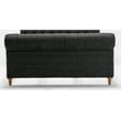Manhattan Comfort Empire Fabric Upholstered Full Bed Frame in Charcoal