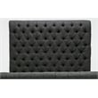 Manhattan Comfort Empire Fabric Upholstered Full Bed Frame in Charcoal